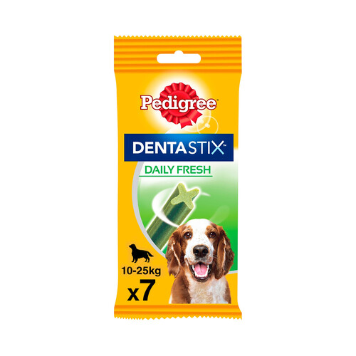 PEDIGREE Snacks dental para perros de talla mediana con aroma a fresco PEDIGREE DENTASTIX 7 uds. 180 g.