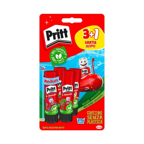 Pack de 2 barras de pegamento de 22g sin disolventes, PRITT MEDIUM.