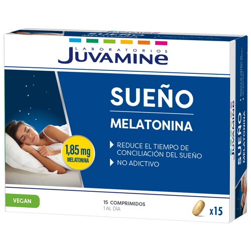 JUVAMINE Sueño Complemento alimenticio a base de Melatonina 15 comprimidos.