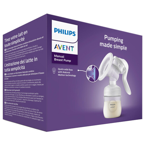 AVENT de Philips Extractor de leche manual con tecnología Natural Motion.