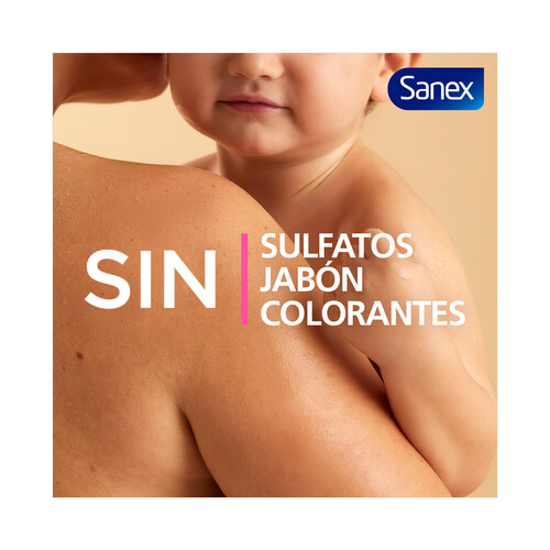 SANEX Sin neutro Gel de ducha o baño, con hidratantes naturales para pieles sensibles y delicadas 600 ml.