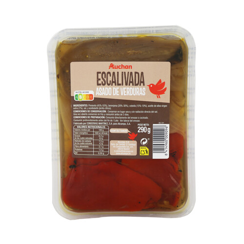 PRODUCTO ALCAMPO Escalivada asado de verduras, AUCHAN bandeja de 290 g.