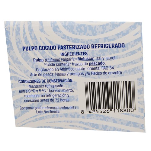 AUCHAN Medio pulpo cocido 450 g. Producto Alcampo