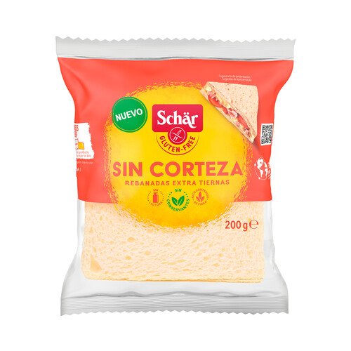 SCHAR Pan de molde sin corteza y sin gluten 200 g.