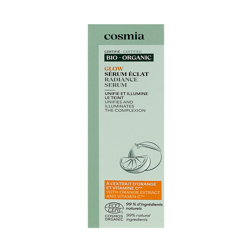 COSMIA Bio Sérum facial iluminador con extracto de naranja y vitamina C 30 ml.