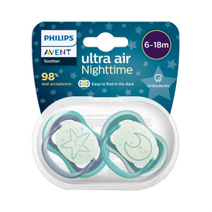 2 Chupetes Avent 0 a 6 meses night time noche – Parabebés