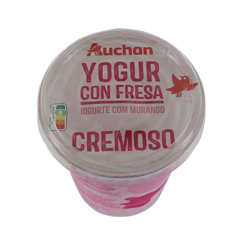 AUCHAN Yogur cremoso con fresas 500 g. Producto Alcampo