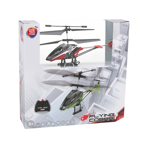 Helicóptero con radiocontrol, 3,5 canales, 21 cm, modelos surtidos, ONE TWO FUN ALCAMPO Flying Cobra.