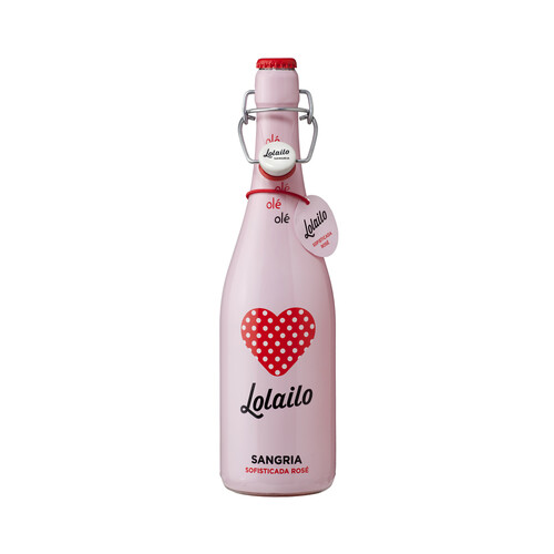 LOLAILO Sangria rosada con toques de sandía, pomelo y mandarina LOLAILO Sofisticada botella de 75 cl.