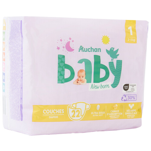 PRODUCTO ALCAMPO Baby Pañales talla 1 (2-5 kg) 22 uds.