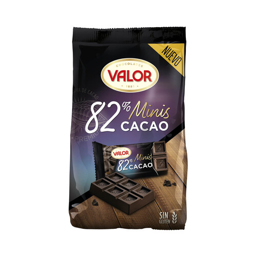 VALOR Chocolatina de chocolate negro 82 % cacao 171 g.