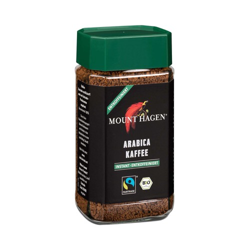 MOUNT HAGEN Café descafeinado soluble, arábico y ecológica 100 g.