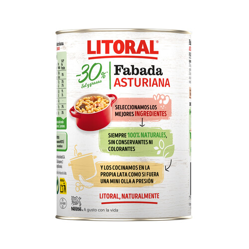 LITORAL Fabada Asturiana -30% sal y grasas LITORAL 420 g.