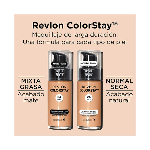 REVLON Colorstay Tono 340 Early tan Base de maquillaje líquida y de larga duración, para pieles mixtas a grasas.