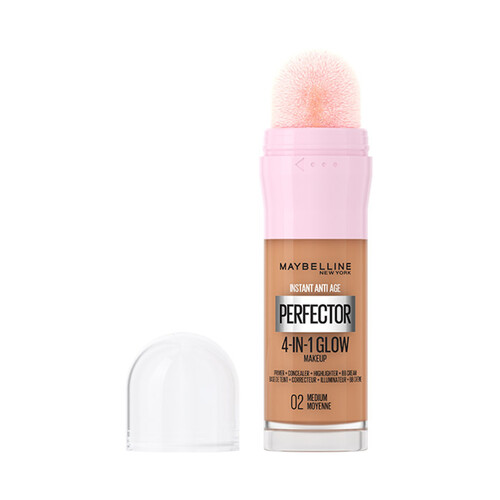 MAYBELLINE Instant perfector glow 4 en 1 tono 2 Medium.Base de maquillaje con acabado natural.