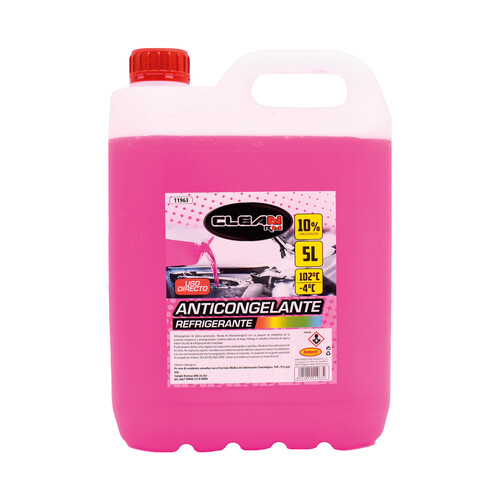 Líquido refrigerante con temperatura de protección de hasta -4ºC, 5L rosa, 10% Monoetilenglicol,ROLMOVIL.