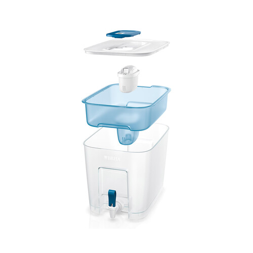 BRITA Depósito filtrante Flow XXL (8,2 l) incl. 1x cartucho MAXTRA PRO All-in-1: jarra apta para frigorífico con  digital y tapa deslizante, reduce el cloro, la cal y las impurezas.