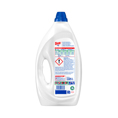 DIXAN Total Detergente líquido 4 en 1 (limpieza, frescor, luminosidad y sostenibilidad) 3.825 l, 85 lavados.