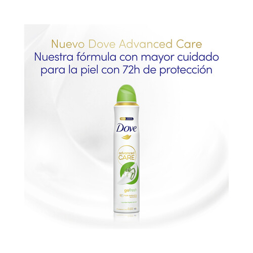 DOVE Advandec care go fresh Desodorante en spray para mujer con extracto de pepino y té verde 200 ml.