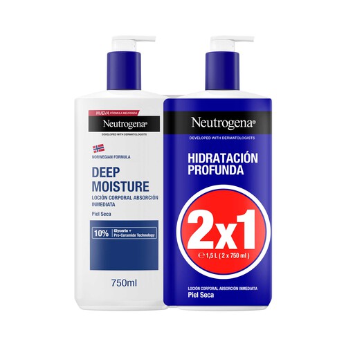 NEUTRÓGENA Loción corporal de absorción inmediata e hidratación profunda para pieles secas 750 ml.