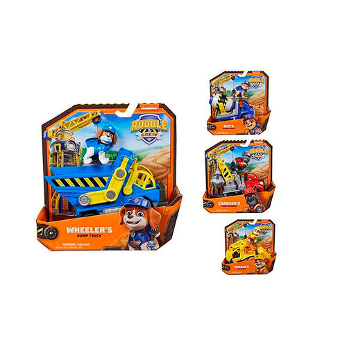 Vehículos clásicos de la PATRULLA CANINA, Paw Patrol Rubble Crew con 1 figura, modelos surtidos.