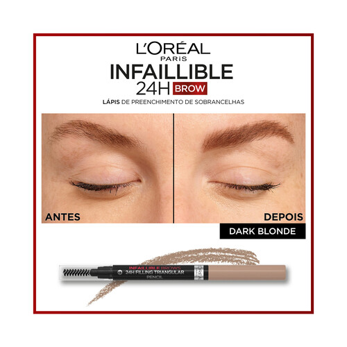 L´ORÉAL PARIS  Infaillible brows tono 6.0 Dark blonde  24h  Lápiz de ojos y perfilador de cejas de larga duración.