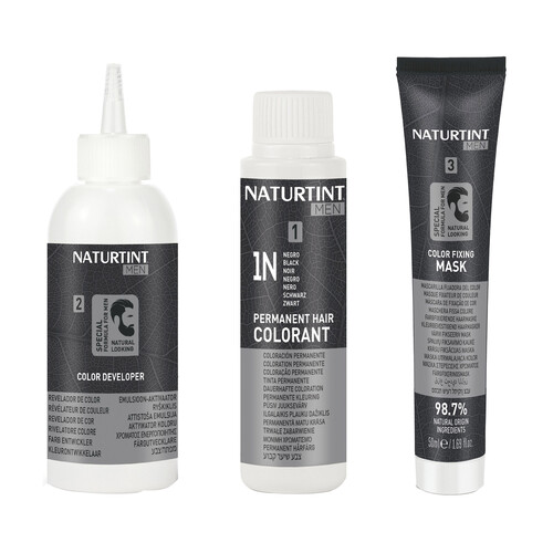 Coloración permanente en gel para barba y cabello, tono 5N castaño claro NATURTINT Men.