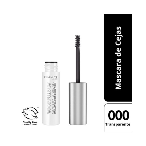 RIMMEL Wonderfull brow  tono transparente Máscara de cejas acondicionador en gel.