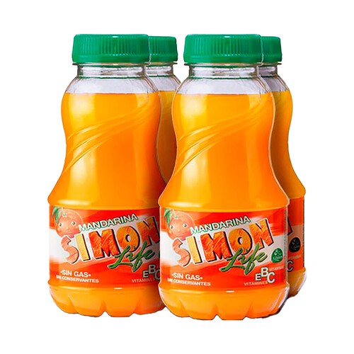 SIMON Refresco de mandarina sin gas SIMON LIFE pack 4 uds x 20 cl.