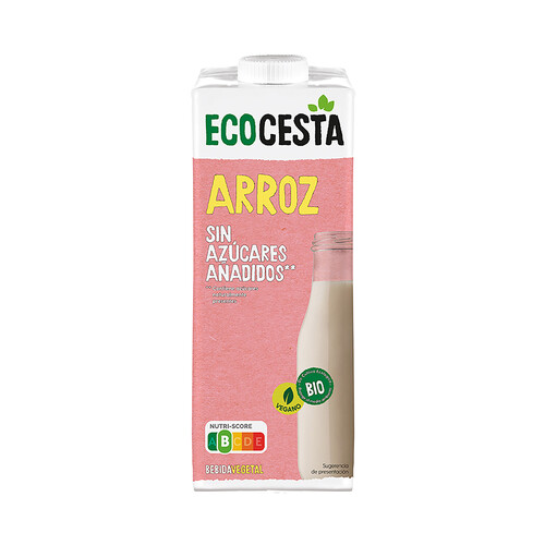 ECOCESTA Bebida vegetal de arroz ecológico, sin azúcares añadidos 1 l.