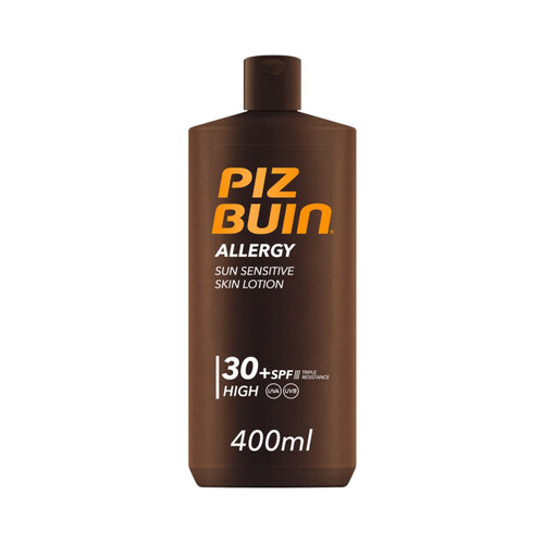 PIZ BUIN Protector solar en loción con FPS 30 (alto), especial pieles sensibles al sol PIZ BUIN Allergy 400 ml.