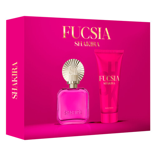 SHAKIRA Fucsia Estuche para mujer con perfume y loción corporal.