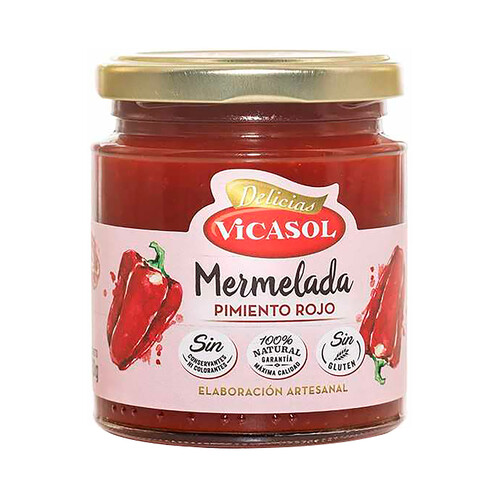 VICASOL Mermelada de pimiento rojo 250 g.