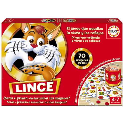 Juego de mesa infantil de agudeza visual y reflejos Lince, desde 1 jugador, EDUCA.