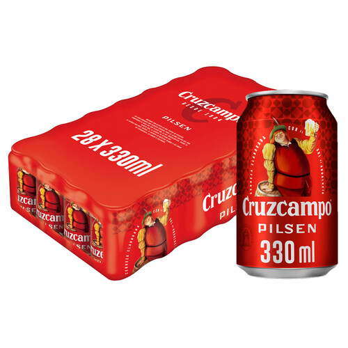 CRUZCAMPO Cervezas rubias tipo larger estilo pilsen pack 28 uds. x 33 cl