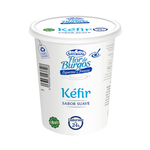 CENTRAL LECHERA ASTURIANA Kéfir de sabor suave elaborado en 24 horas Flor de Burgos 400 g.