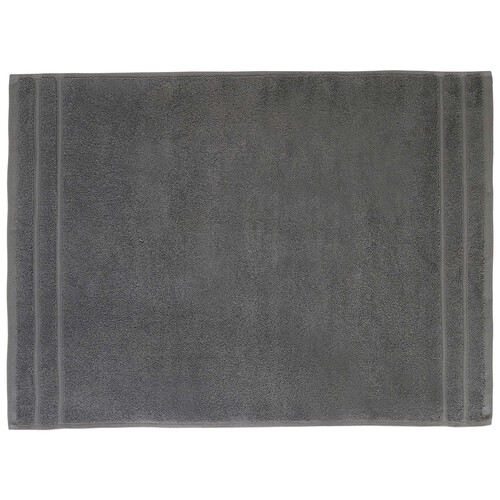 Alfombra de baño 100% algodón color gris oscuro, densidad de 1000g/m², 50x70 cm. ACTUEL.