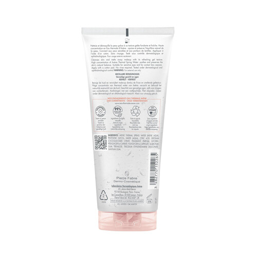 THERMALE AVÉNE Gel micelar desmaquillante, para cara y ojos sensibles 200 ml.