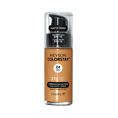 REVLON Colorstay Tono 370 Toast Base de maquillaje líquida y de larga duración, para pieles mixtas a grasas. 