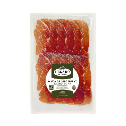 LEGADO IBÉRICO de El Pozo Jamón de cebo ibérico (50% raza ibérica), cortado en lonchas 100 g.