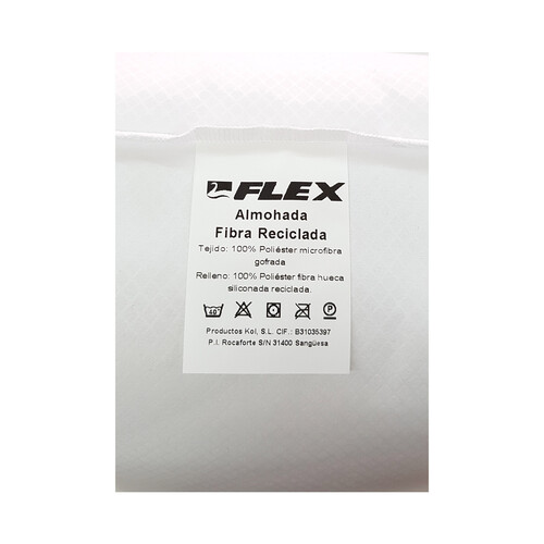Almohada de fibra 75cm, firmeza media, FLEX.