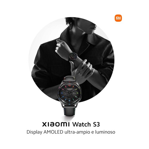 Xiaomi Watch S3 negro, Reloj inteligente, pantalla Amoled 1,43”, frecuencia cardíaca, registro del sueño.