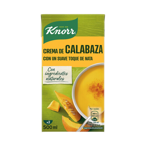 KNORR Crema de calabaza con un suave toque de nata 500 ml.