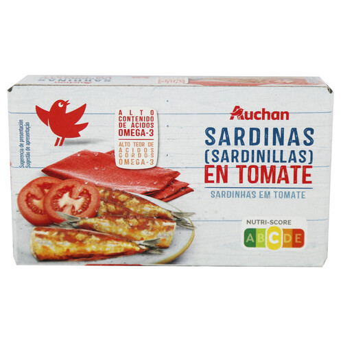 Sardinillas en tomate PRODUCTO ALCAMPO lata 65 g.