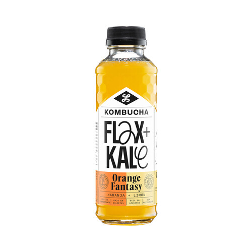 FLAX AND KALE Kombucha Orange Fantasy botella 400 ml.