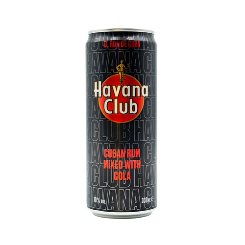 HAVANA CLUB Combinado de run cubano y refresco de cola (Cuba libre) lata 33 cl.