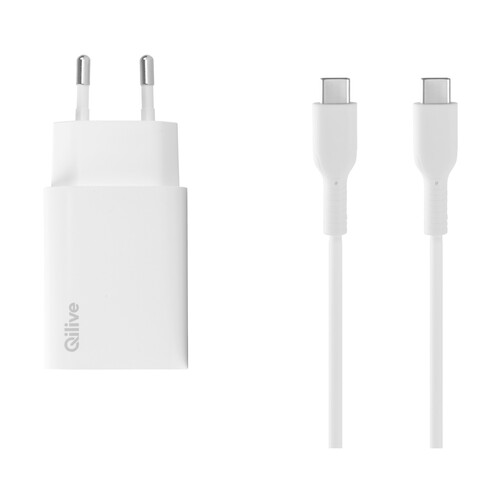 Cargador Usb Tipo-C + cable Tipo-C MUVIT, 25W.