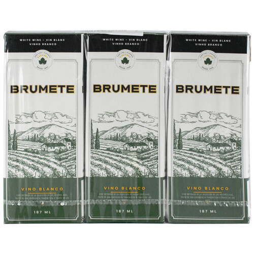 BRUMETE Vino blanco de mesa 3 x 187 ml.