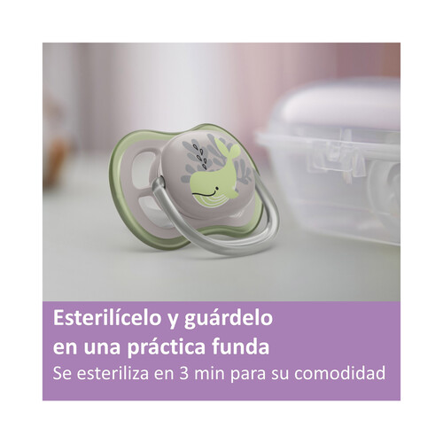 AVENT Ultra air de Philips Chupetes anatómicos de silicona para bebés de 6 a 18 meses 2 uds.