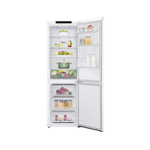 Frigorífico combi 186cm  LG GBP61SWPGN NO FROST, clasificación energética: D, H: 186cm, A: 59,5cm, F: 68,2cm, capacidad total: 341L.